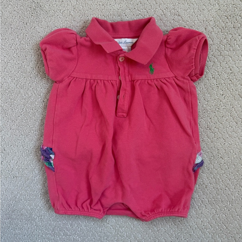 Ralph Lauren Pink Polo Romper